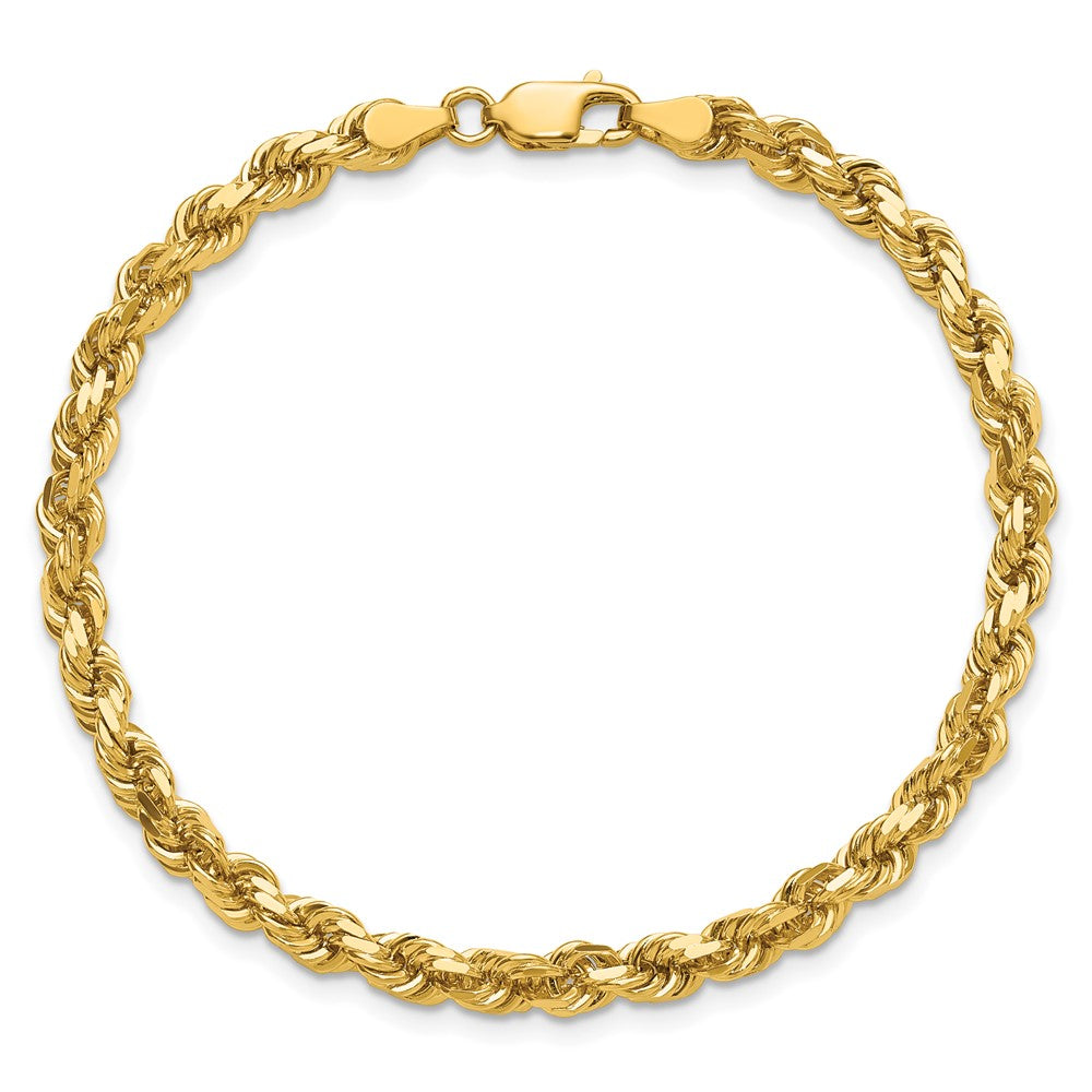 14K 7 inch 4.25mm Diamond-cut Rope with Lobster Clasp Chain