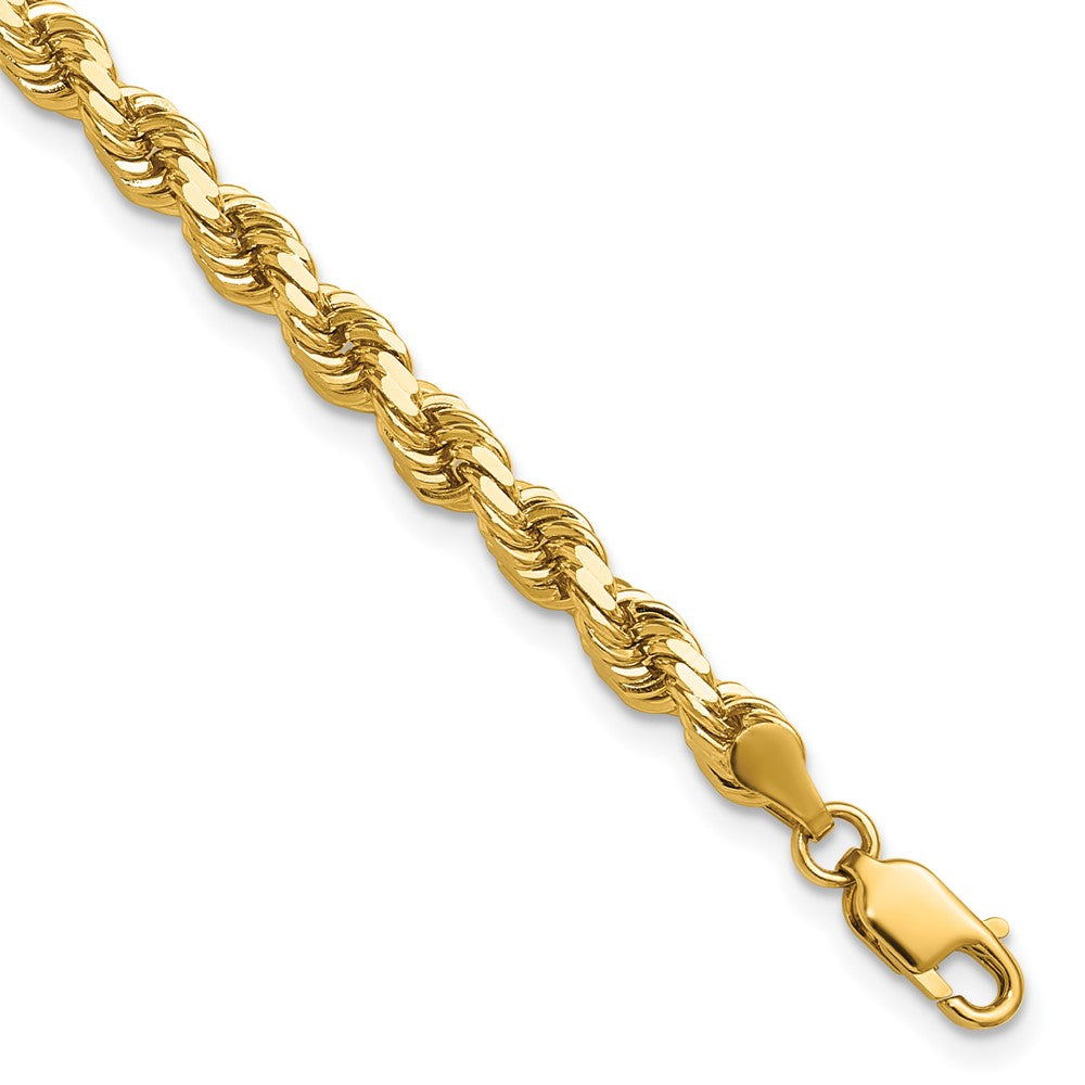 14K 8 inch 4.25mm Diamond-cut Rope with Lobster Clasp Chain