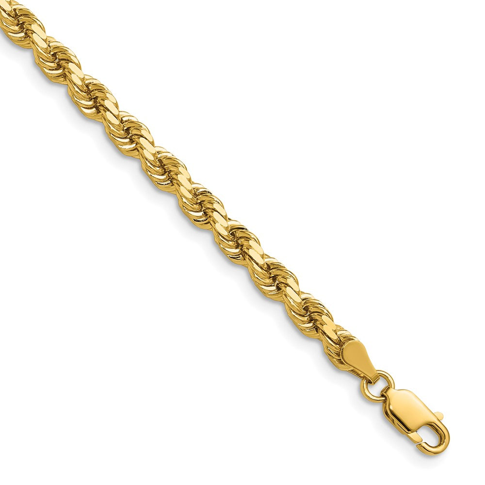 14K 24 inch 4.25mm Diamond-cut Rope with Lobster Clasp Chain