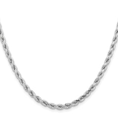 14K White Gold 22 inch 4.25mm Diamond-cut Rope with Lobster Clasp Chain