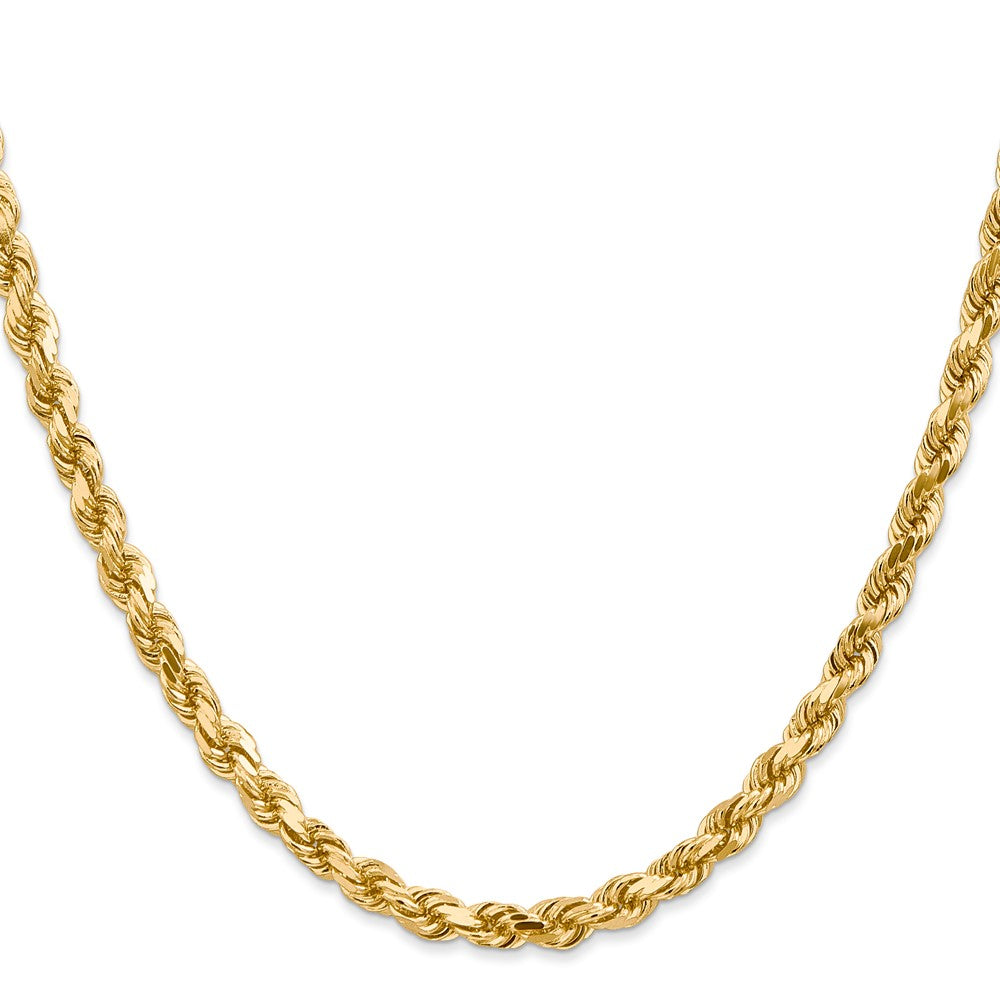 14K 28 inch 4.5mm Diamond-cut Rope with Lobster Clasp Chain