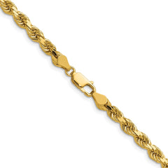 14K 20 inch 4.5mm Diamond-cut Rope with Lobster Clasp Chain