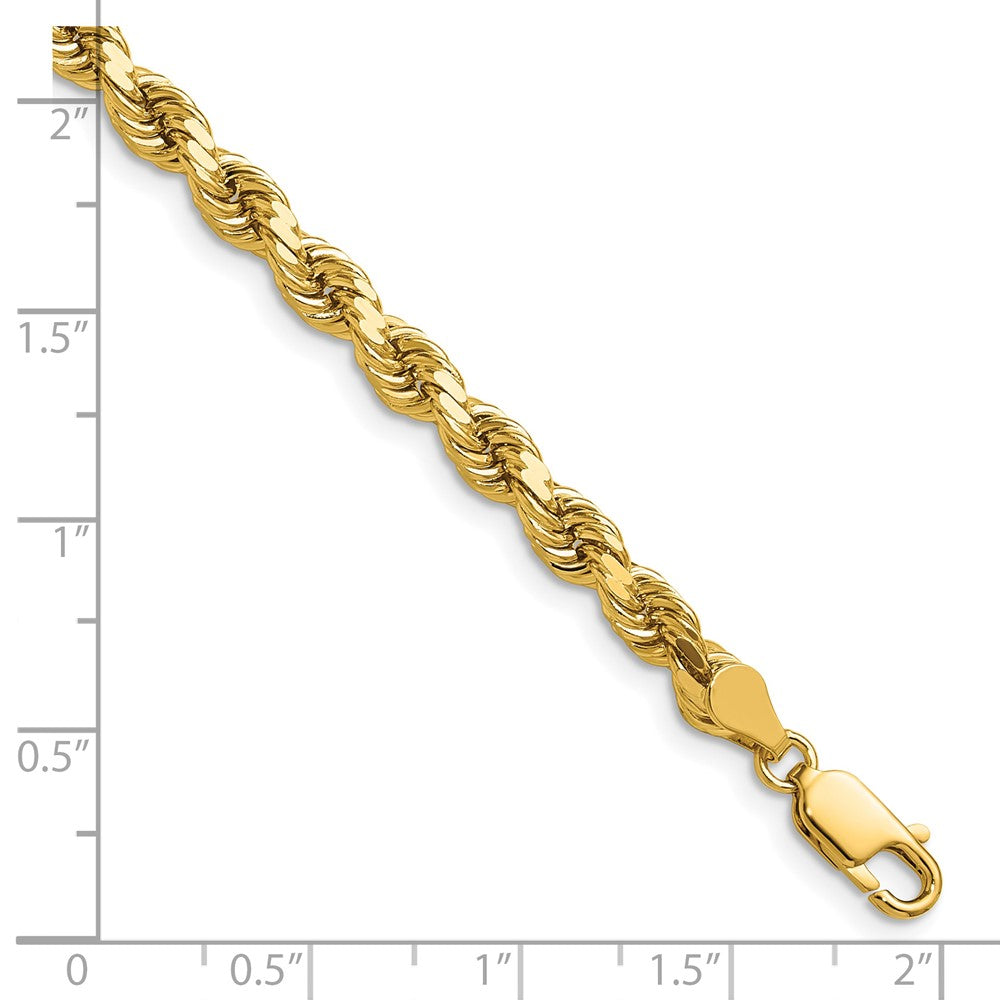 14K 26 inch 4.5mm Diamond-cut Rope with Lobster Clasp Chain