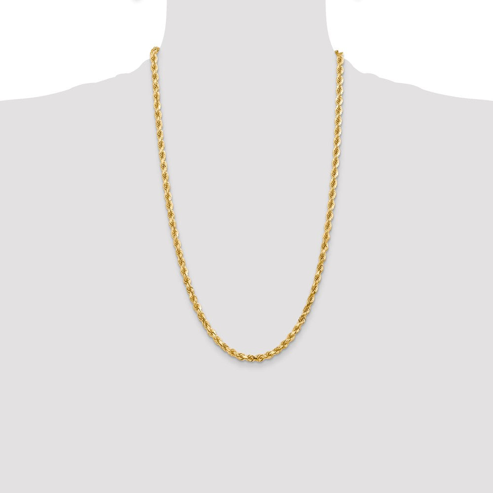 14K 26 inch 4.5mm Diamond-cut Rope with Lobster Clasp Chain