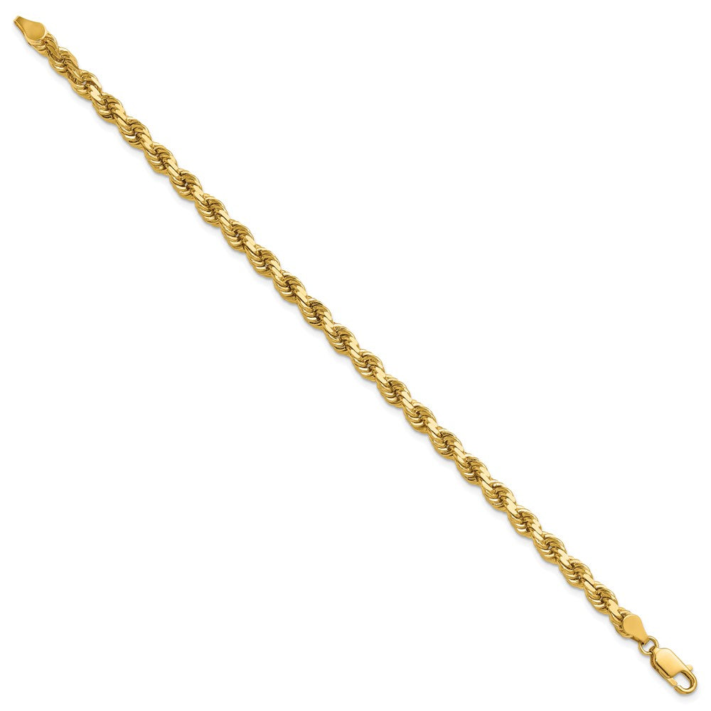 14K 8 inch 4.5mm Diamond-cut Rope with Lobster Clasp Chain