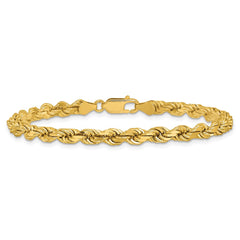14K 8 inch 4.5mm Diamond-cut Rope with Lobster Clasp Chain
