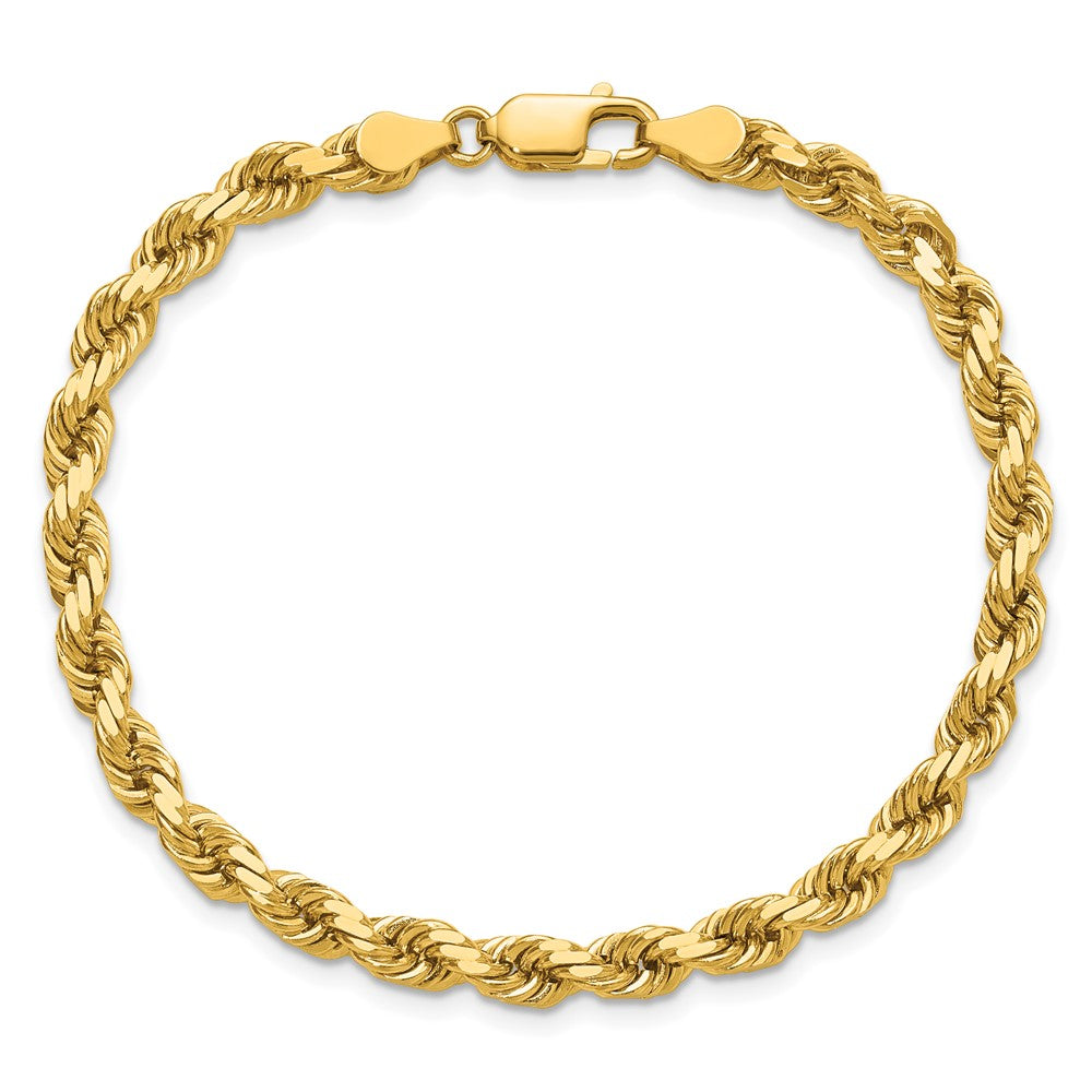 14K 9 inch 4.5mm Diamond-cut Rope with Lobster Clasp Chain
