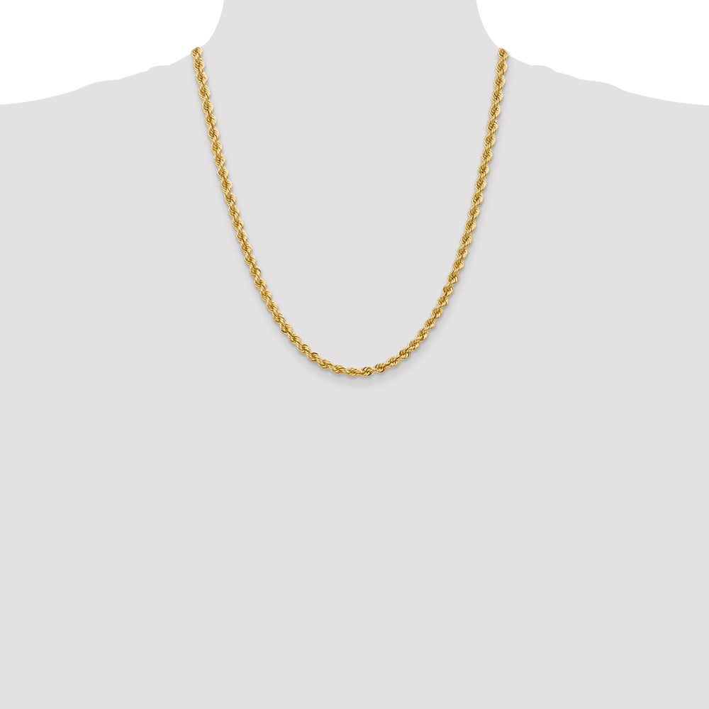 14K 22 inch 5mm Regular Rope with Lobster Clasp Chain