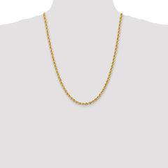 14K 24 inch 5mm Regular Rope with Lobster Clasp Chain