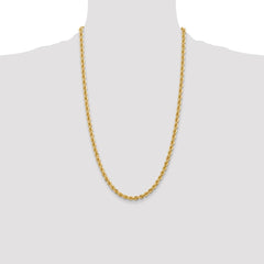 14K 26 inch 5mm Regular Rope with Lobster Clasp Chain