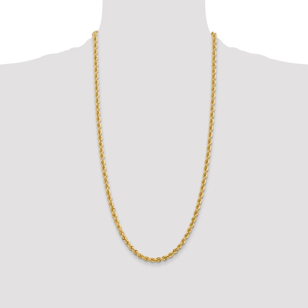 14K 28 inch 5mm Regular Rope with Lobster Clasp Chain