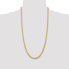 14K 28 inch 5mm Regular Rope with Lobster Clasp Chain