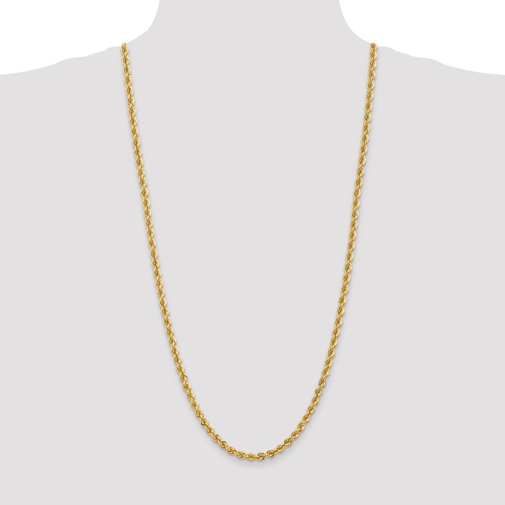 14K 30 inch 5mm Regular Rope with Lobster Clasp Chain