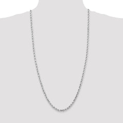 14K White Gold 30 inch 4.5mm Diamond-cut Rope with Lobster Clasp Chain