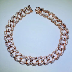 LIV 18k rose gold over sterling silver pave open link bracelet