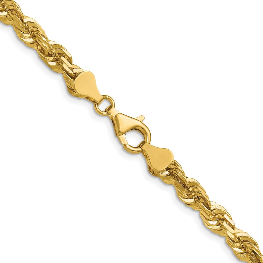 14K 26 inch 5.5mm Diamond-cut Rope with Fancy Lobster Clasp Chain