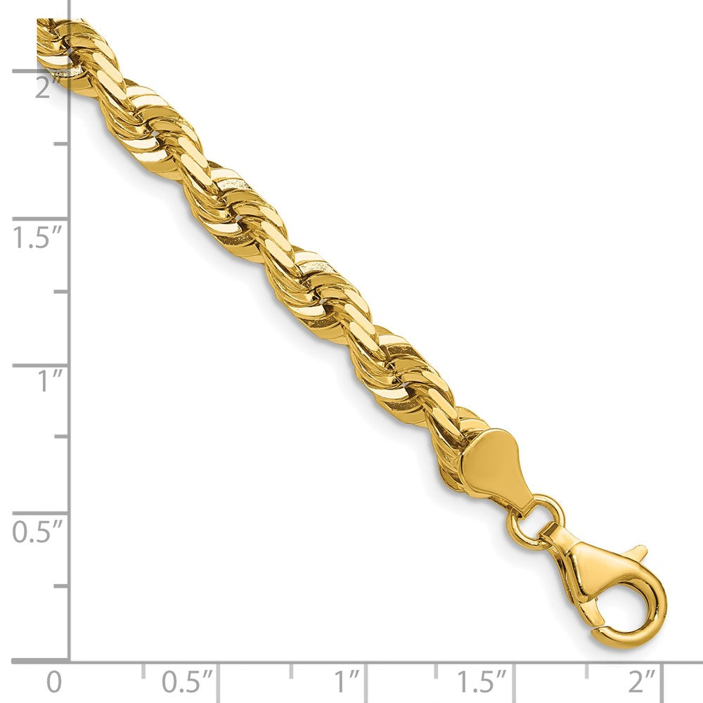 14K 26 inch 5.5mm Diamond-cut Rope with Fancy Lobster Clasp Chain