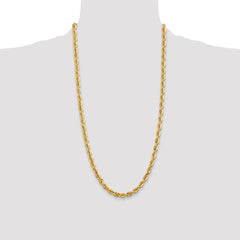 14K 28 inch 5.5mm Diamond-cut Rope with Lobster Clasp Chain