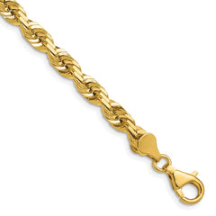 14K 26 inch 5.5mm Diamond-cut Rope with Fancy Lobster Clasp Chain