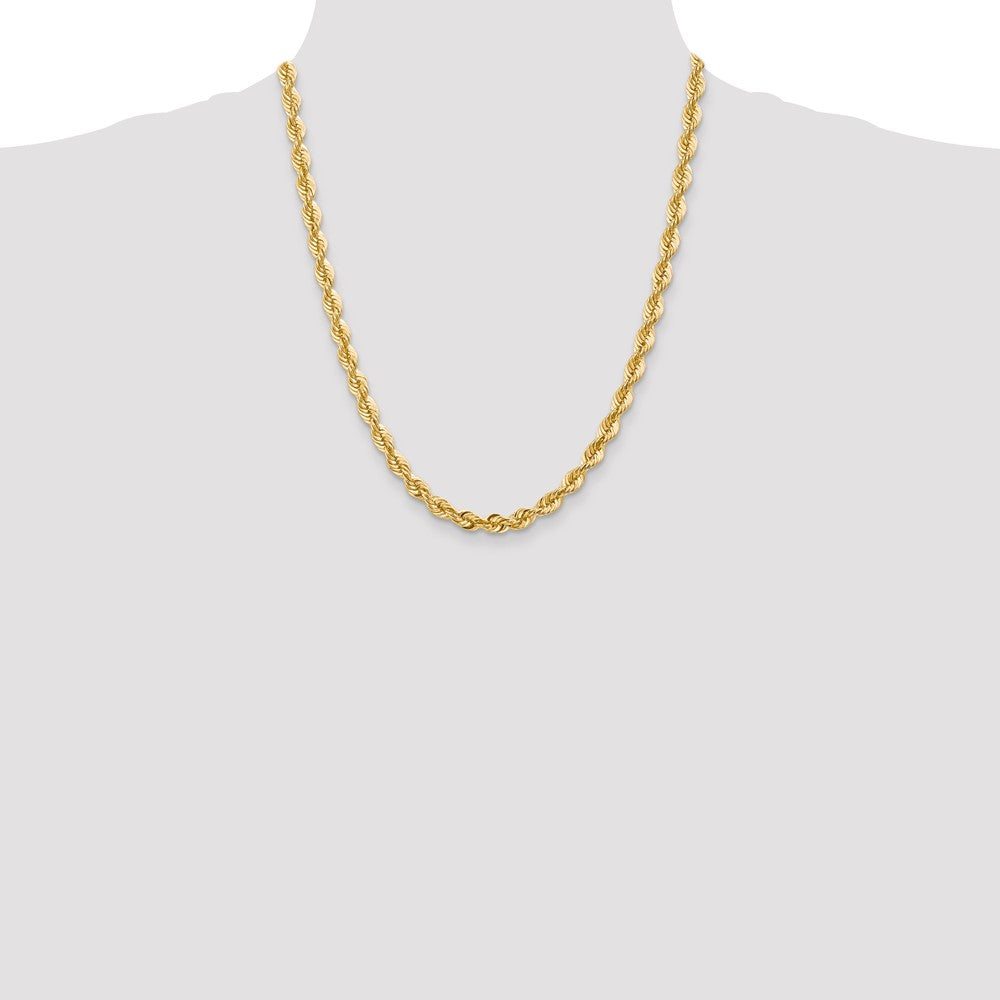 14K 22 inch 6mm Regular Rope with Lobster Clasp Chain