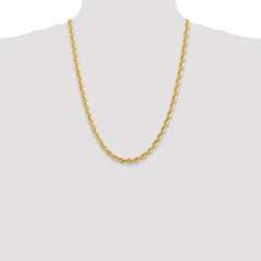 14K 24 inch 6mm Regular Rope with Lobster Clasp Chain