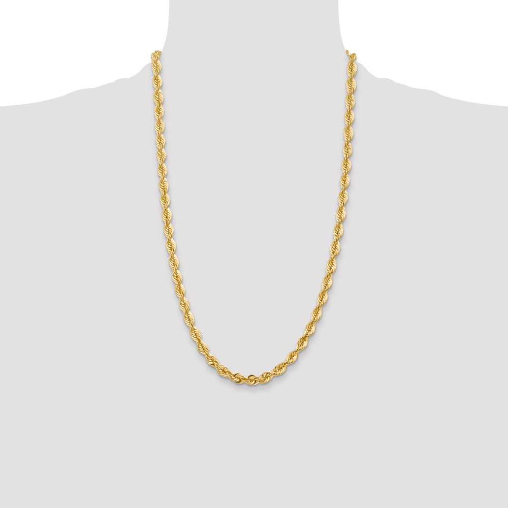 14K 26 inch 6mm Regular Rope with Lobster Clasp Chain