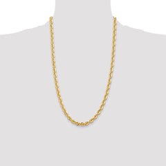 14K 26 inch 6mm Regular Rope with Lobster Clasp Chain