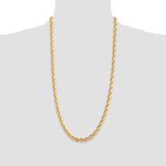 14K 28 inch 6mm Regular Rope with Lobster Clasp Chain