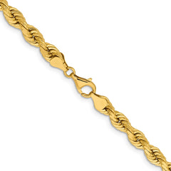 14K 22 inch 6.5mm Diamond-cut Rope with Fancy Lobster Clasp Chain