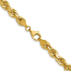 14K 20 inch 6.5mm Diamond-cut Rope with Fancy Lobster Clasp Chain