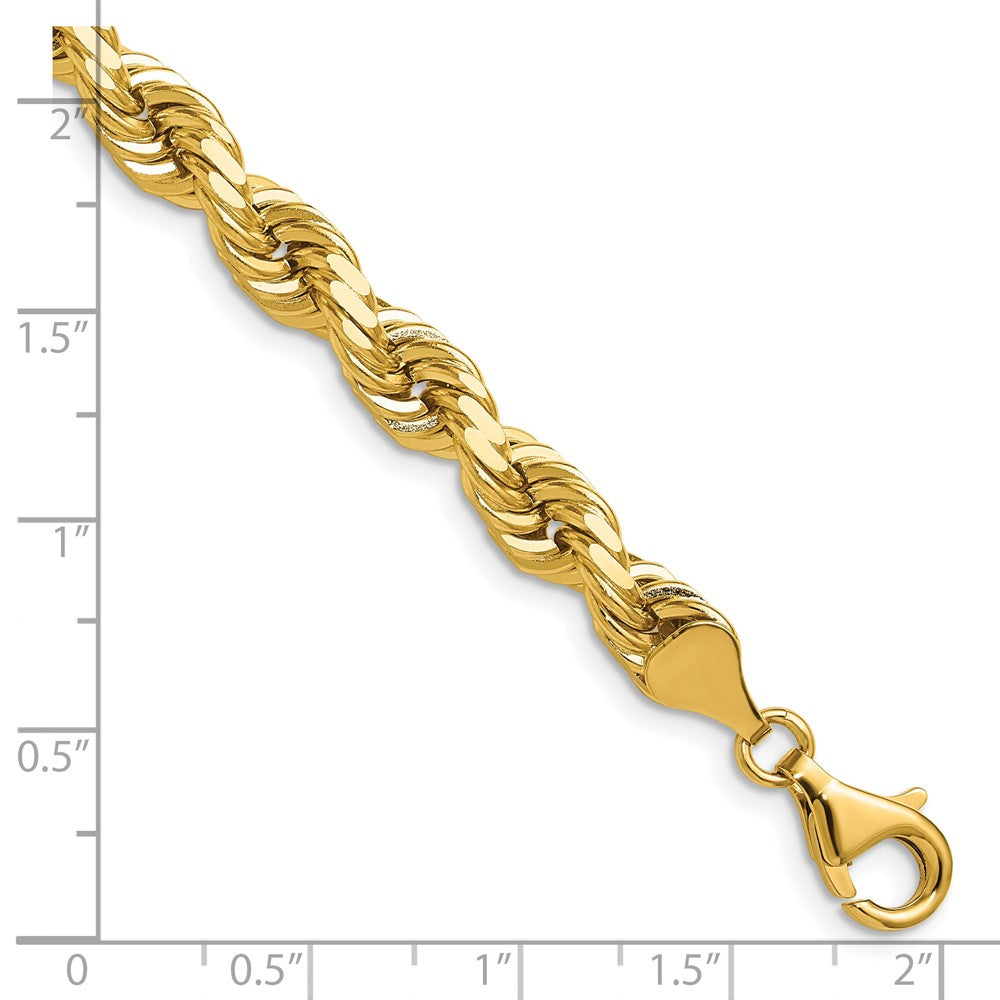 14K 20 inch 6.5mm Diamond-cut Rope with Fancy Lobster Clasp Chain