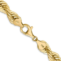 14K 26 inch 7mm Diamond-cut Rope with Fancy Lobster Clasp Chain