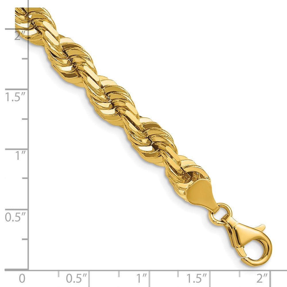 14K 26 inch 7mm Diamond-cut Rope with Fancy Lobster Clasp Chain