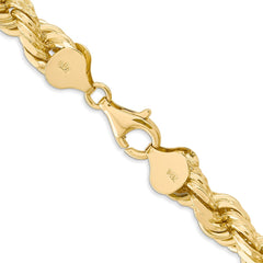 14K 26 inch 8mm Diamond-cut Rope with Fancy Lobster Clasp Chain