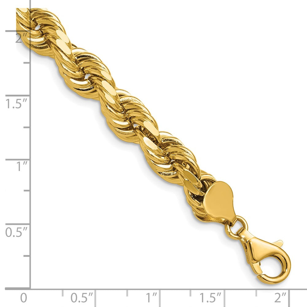 14K 20 inch 8mm Diamond-cut Rope with Fancy Lobster Clasp Chain