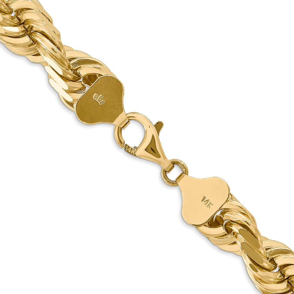 14K 24 inch 10mm Diamond-cut Rope with Fancy Lobster Clasp Chain