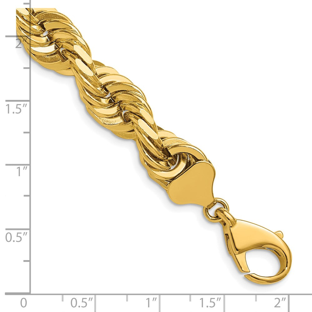 14K 24 inch 10mm Diamond-cut Rope with Fancy Lobster Clasp Chain