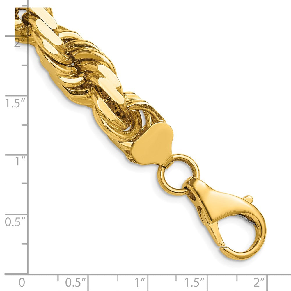 14K 20 inch 12mm Diamond-cut Rope with Fancy Lobster Clasp Chain