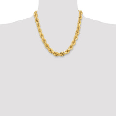 14K 20 inch 12mm Diamond-cut Rope with Fancy Lobster Clasp Chain