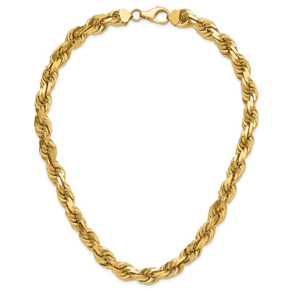 14K 20 inch 12mm Diamond-cut Rope with Fancy Lobster Clasp Chain
