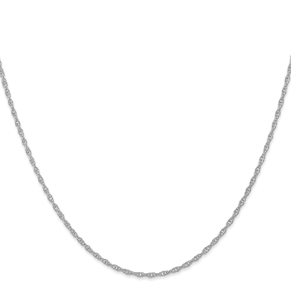 14K White Gold 16 inch Carded 1.35mm Cable Rope with Spring Ring Clasp Chain