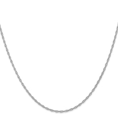 14K White Gold 18 inch Carded 1.35mm Cable Rope with Spring Ring Clasp Chain