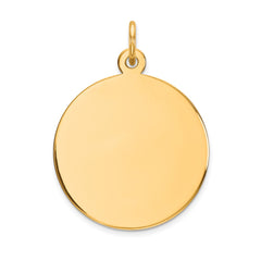 10K Plain .027 Gauge Circular Engravable Disc Charm