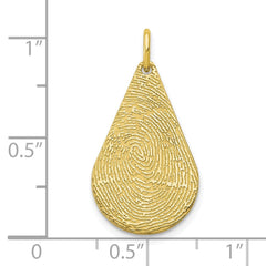 10k Yellow Gold Tear Drop Fingerprint Charm