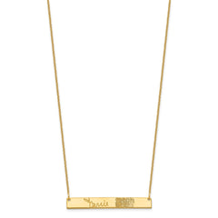 10k Yellow Gold Signature and Fingerprint Bar necklace