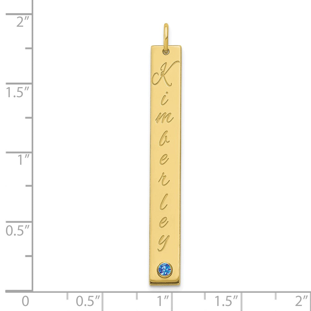 10k YG LG Epoxy Name w/14k Bezel Birthstone Bar Charm