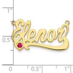10k Yellow Gold Birthstone Heart Name Plate