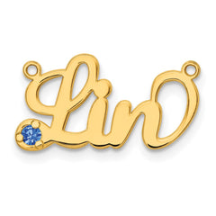 10k Yellow Gold Birthstone Name Plate