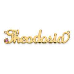 10k Yellow Gold Birthstone Name Plate