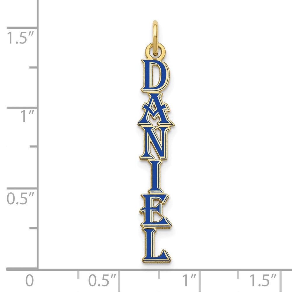 10k Yellow Gold  Algerian Font Epoxy Name Plate Charm